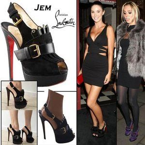 Christian Louboutin Jem Suede Open Toe Heels 39.5